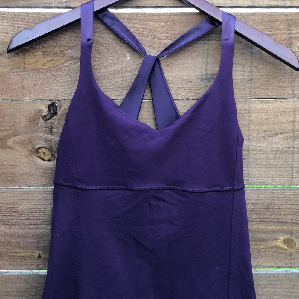 Lululemon Purple Tank top w/ Sateen Crisscross - Picture 2 of 5